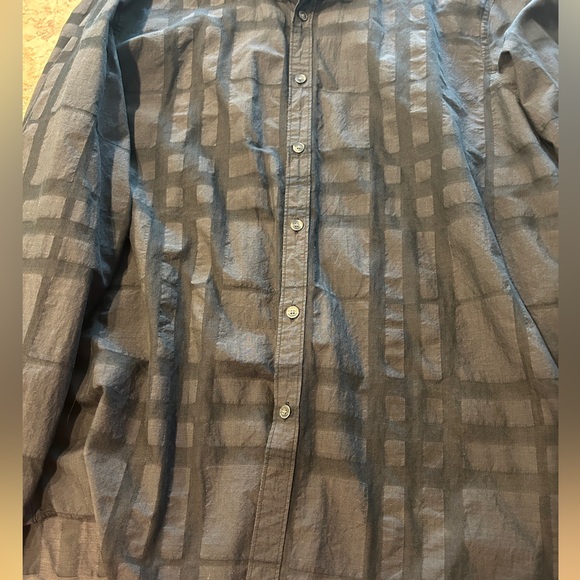 Men’s Burberry Brit Button Down Black Dark Grey Shirt Xxl - Picture 8 of 12